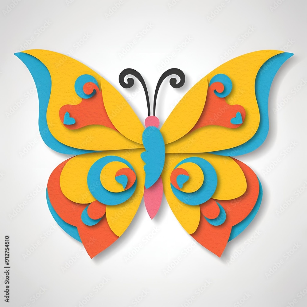 Obraz premium papercut butterfly , generative a