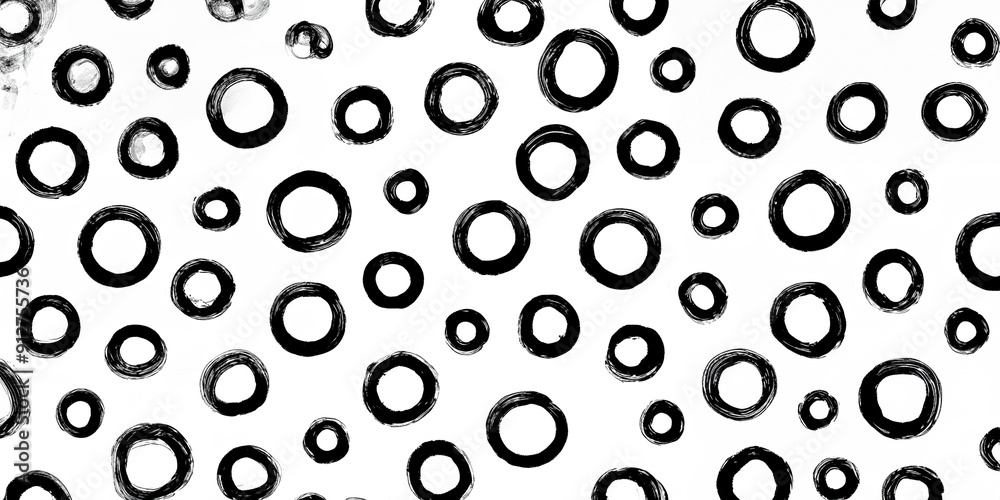 Black and White Brush Stroke Ring Pattern