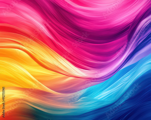 A colorful, wavy line of colors that are bright and vibrant