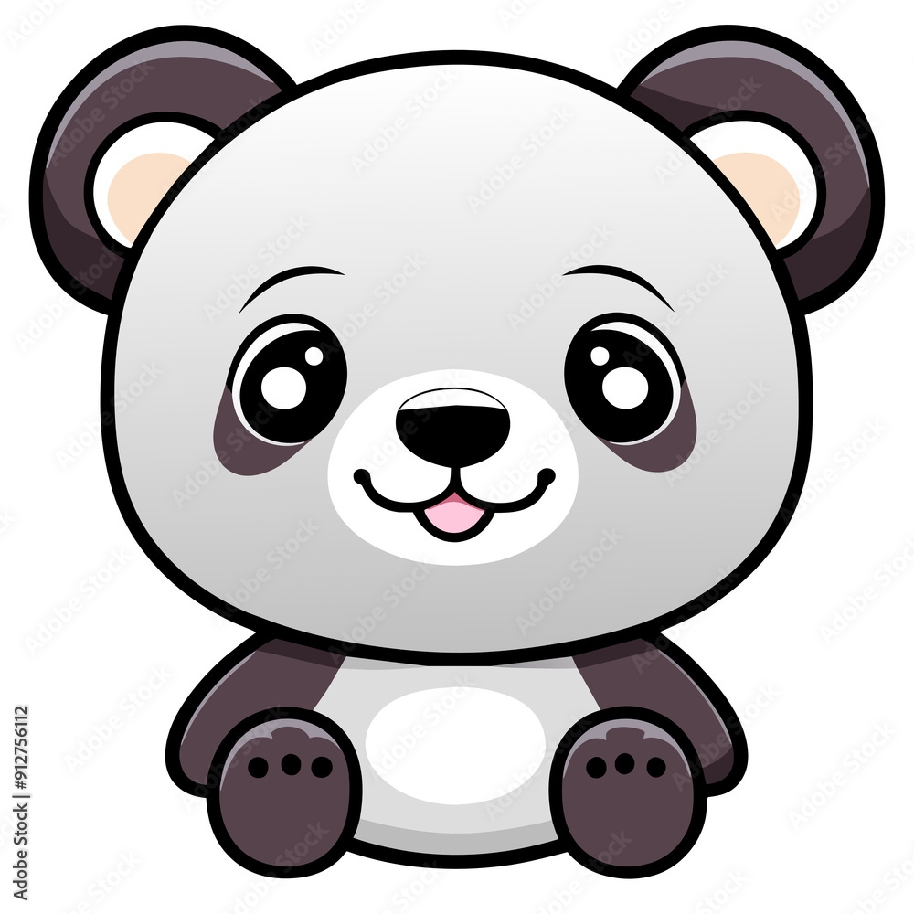 Adorable Panda Cub Cartoon Illustration: A charming and friendly cartoon illustration of a cute panda cub with big eyes and a sweet smile, perfect for children's books, greeting cards, and social medi Adorable Panda Cub Cartoon Illustration: A charming and friendly cartoon illustration of a cute panda cub with big eyes and a sweet smile, perfect for children's books, greeting cards, and social medi