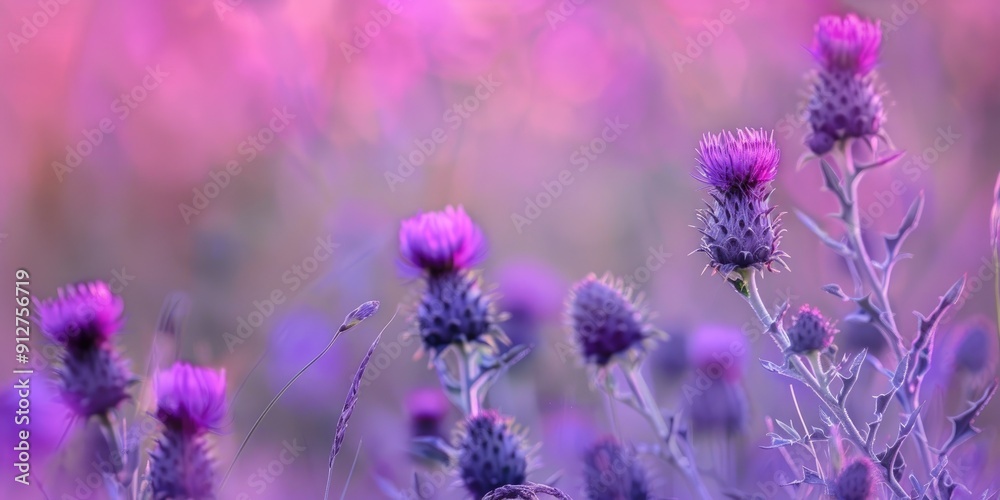 Fototapeta premium Blurry small lavender thistle