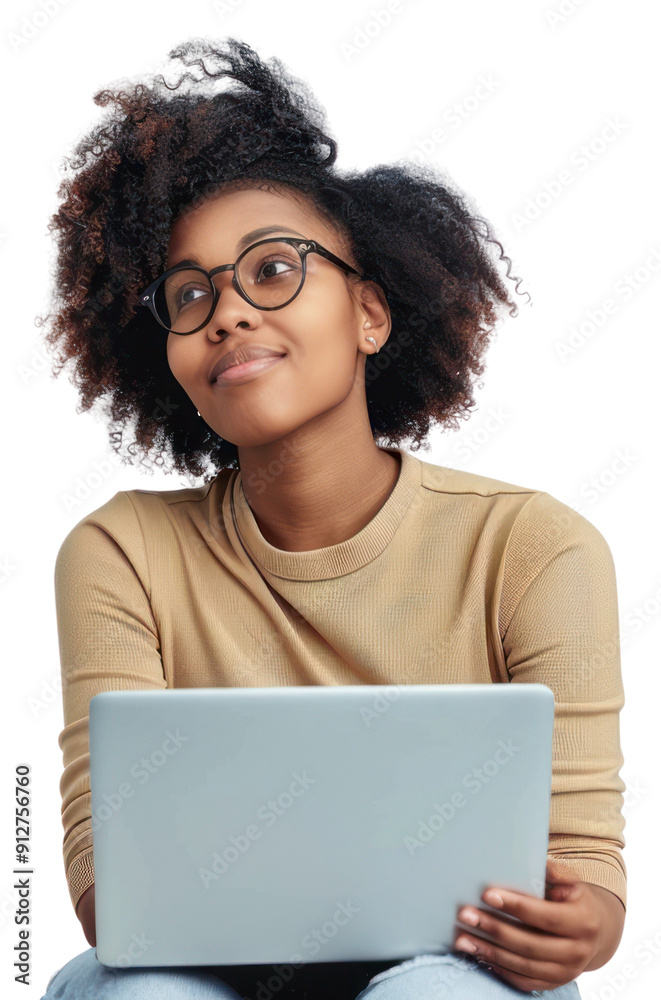 PNG Female electronics surprised computer.