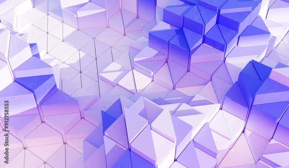 Obraz premium Glow sticks, technology background, geometric, creativity, polygons, 3D illustration, abstract square background pattern