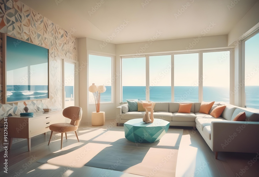 Photo modern style interior room 3d illustration Photo modern style interior room 3d illustration