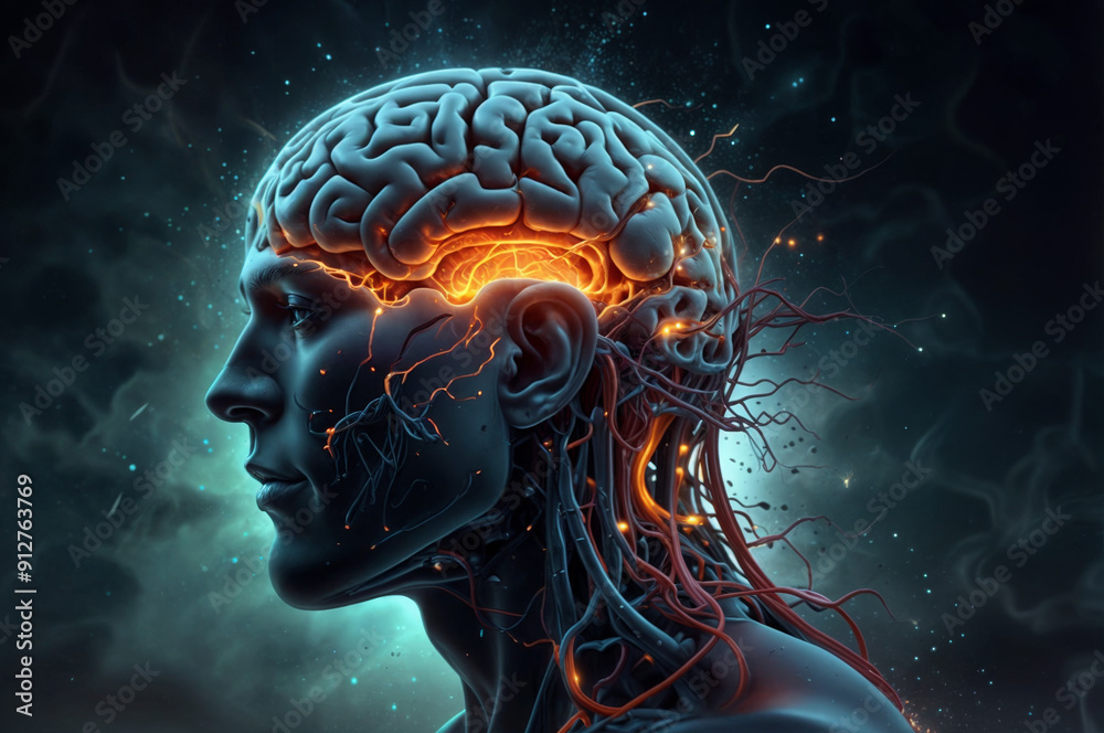 head with brain