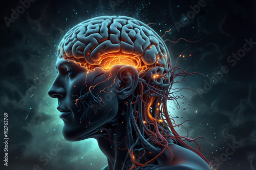 Obraz na płótnie head with brain w salonie