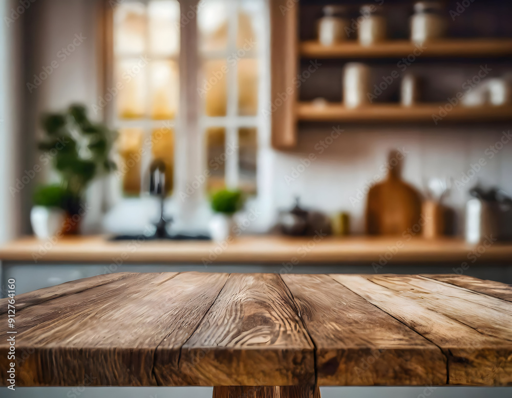 old wooden table.an empty wooden table with a blurred kitchen background, capturing the inviting atmosphere of a home old wooden table.an empty wooden table with a blurred kitchen background, capturing the inviting atmosphere of a home