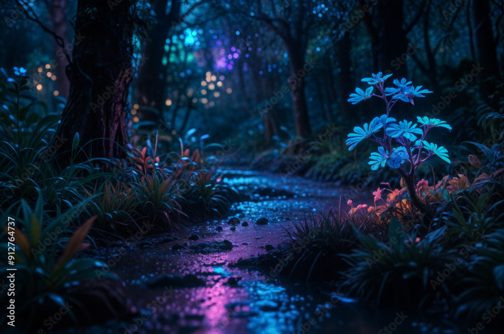 Fototapeta premium magical night forest
