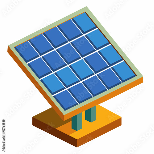 Solar panels art vector illustration