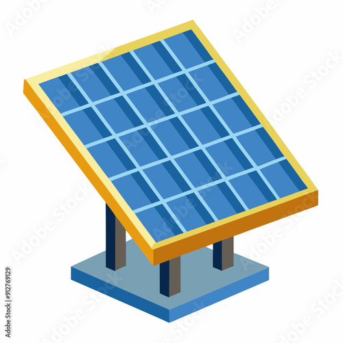 Solar panels art vector illustration