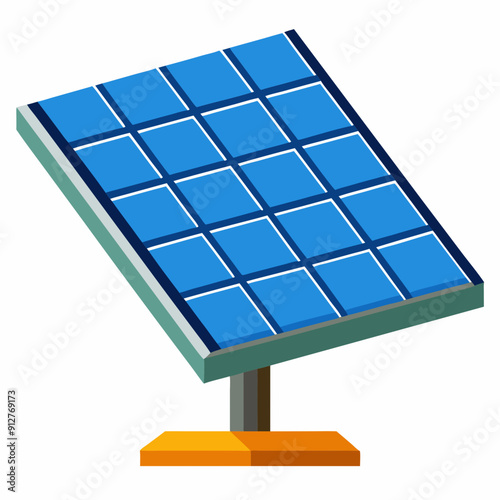 Solar panels art vector illustration