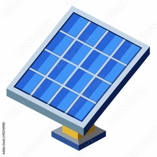 Solar panels art vector illustration