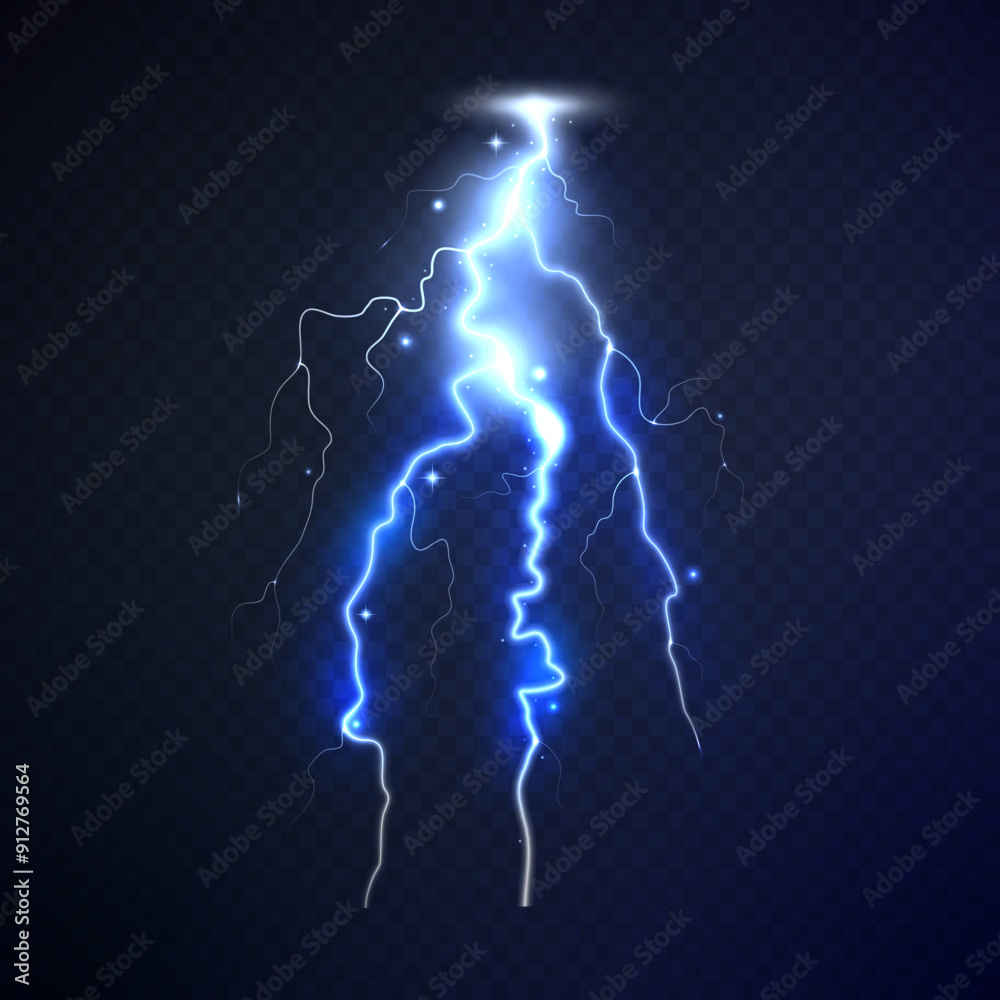 Gaming lighting thunder on dark background. Gaming thunder background in the form of lightning.
