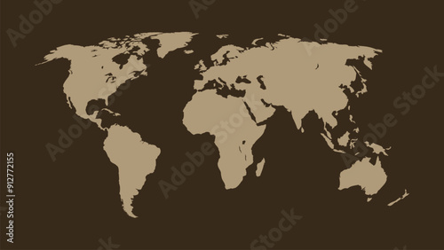 Wolrd Map Vector With Different Style. Simple Flat World Map Vector Design.
