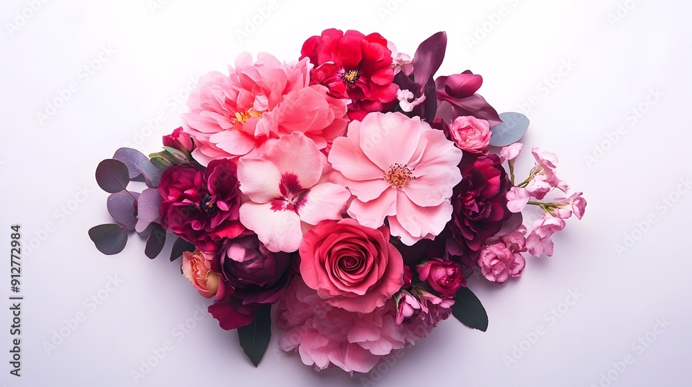 Vibrant Floral Bouquet with Assorted Blooms and Lush Foliage Vibrant Floral Bouquet with Assorted Blooms and Lush Foliage