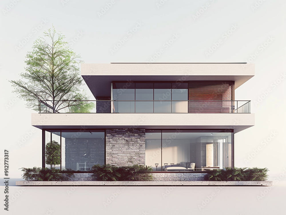 3d render of a modern house model isolated on plain background. Real estate concept. 3d render of a modern house model isolated on plain background. Real estate concept.