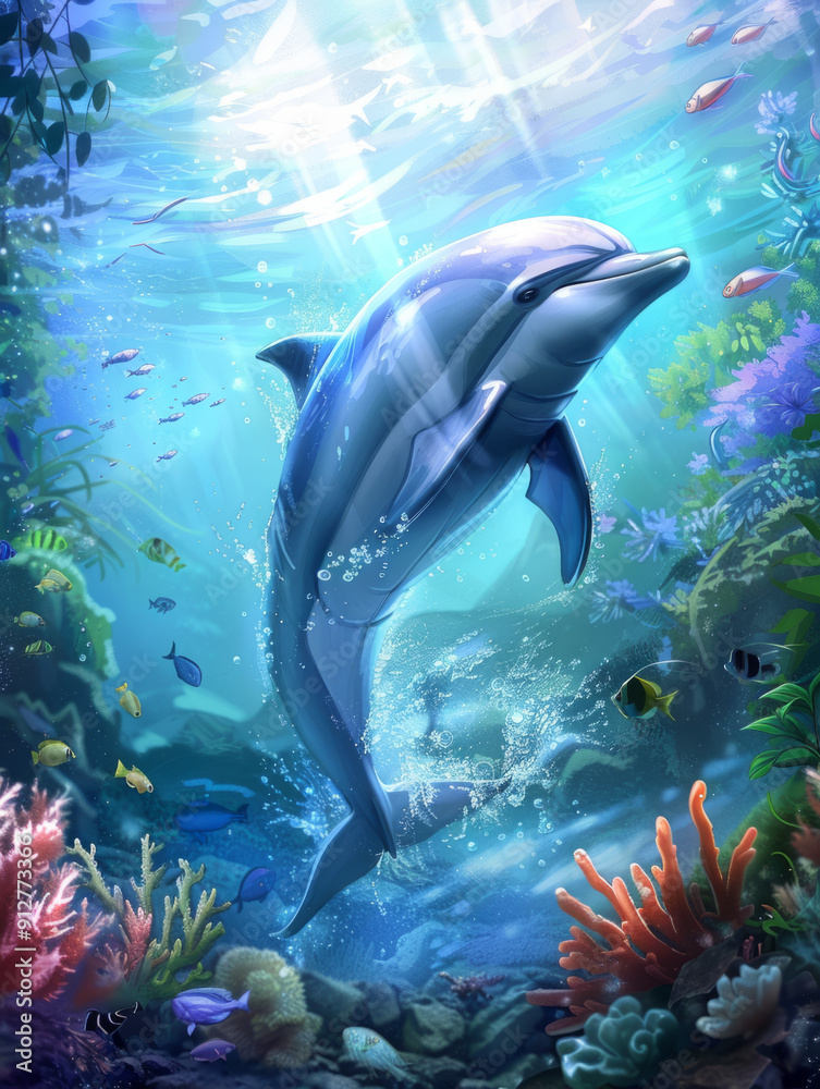 Fototapeta premium dolphin jumping