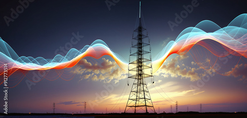 Radio, broadcasting or radio waves propagate as electromagnetic waves around a transmitter mast and are emitted from it