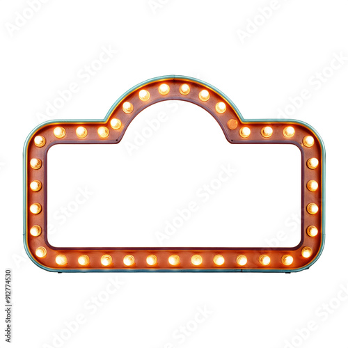Retro marquee light sign frame banner background