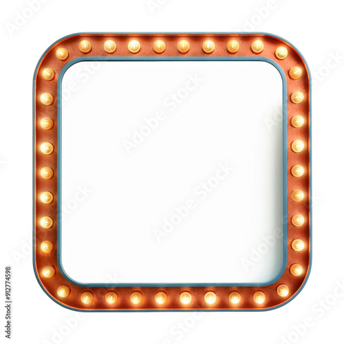 Retro marquee light sign frame banner background