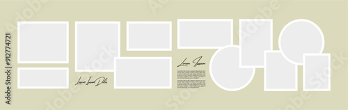 Pictures or photos frame collage abstract photo frames and digital photo wall template