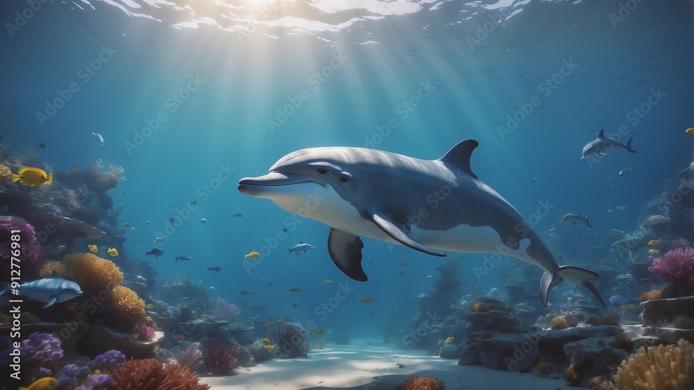 Obraz premium daisy the dreamy dolphin a dolphin who explores dreams cinematic concept art