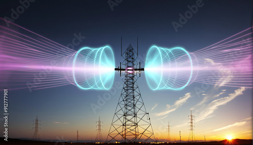 Radio, broadcasting or radio waves propagate as electromagnetic waves around a transmitter mast and are emitted from it