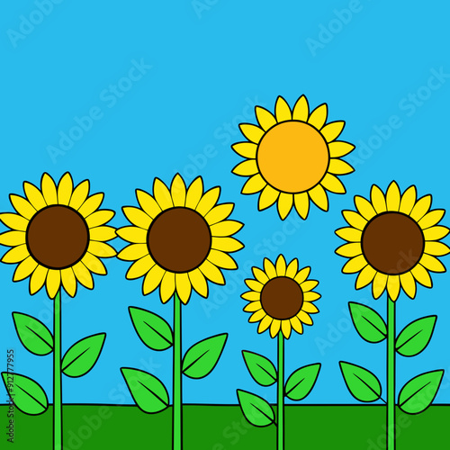 A field filled with radiant sunflowers vector