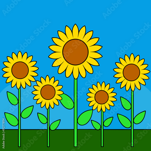 A field filled with radiant sunflowers vector