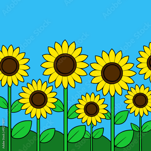 A field filled with radiant sunflowers vector