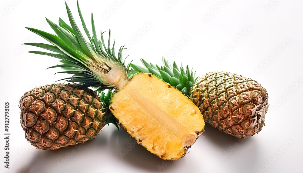 Juicy Pineapple isolated on white background Juicy Pineapple isolated on white background