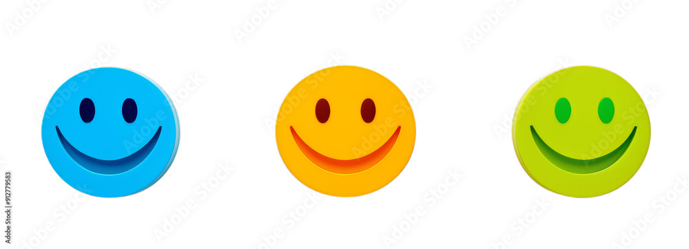 Fototapeta premium Colorful smiling facial expressions - smiling emoticons