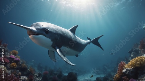 nico the ninja narwhal a narwhal with ninja skills pro cinematic concept art