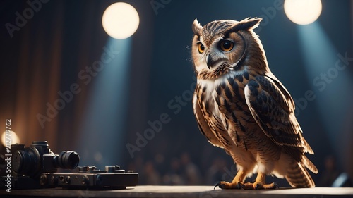 oscar the opera owl an owl with a powerful and beautif cinematic concept art photo