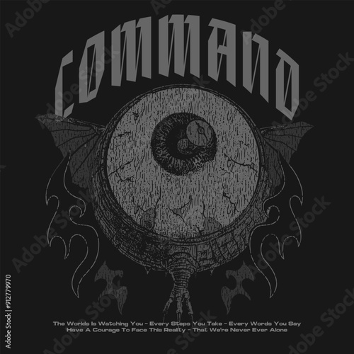 Brutalism graphic t-shirt design, streetwear t shirt design vector illustration, urban artwork for clothing design