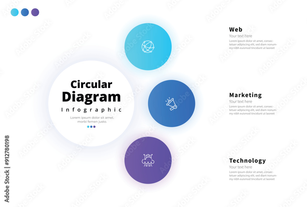 Modern minimalist elegant clean circular steps editable infographic design template vector Modern minimalist elegant clean circular steps editable infographic design template vector