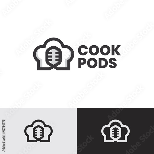 chef podcast logo vector