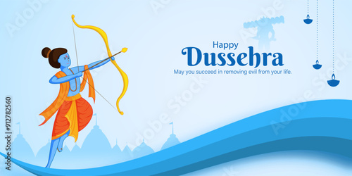 Vector illustration of Happy Dussehra social media feed template
