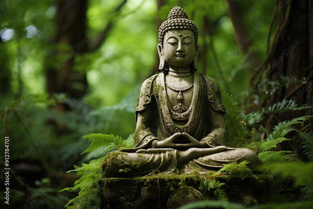 Buddha surrounded by greenery Buddha surrounded by greenery
