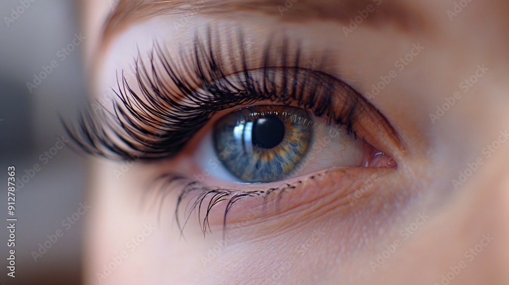 Fototapeta premium Eyelash extensions, close-up