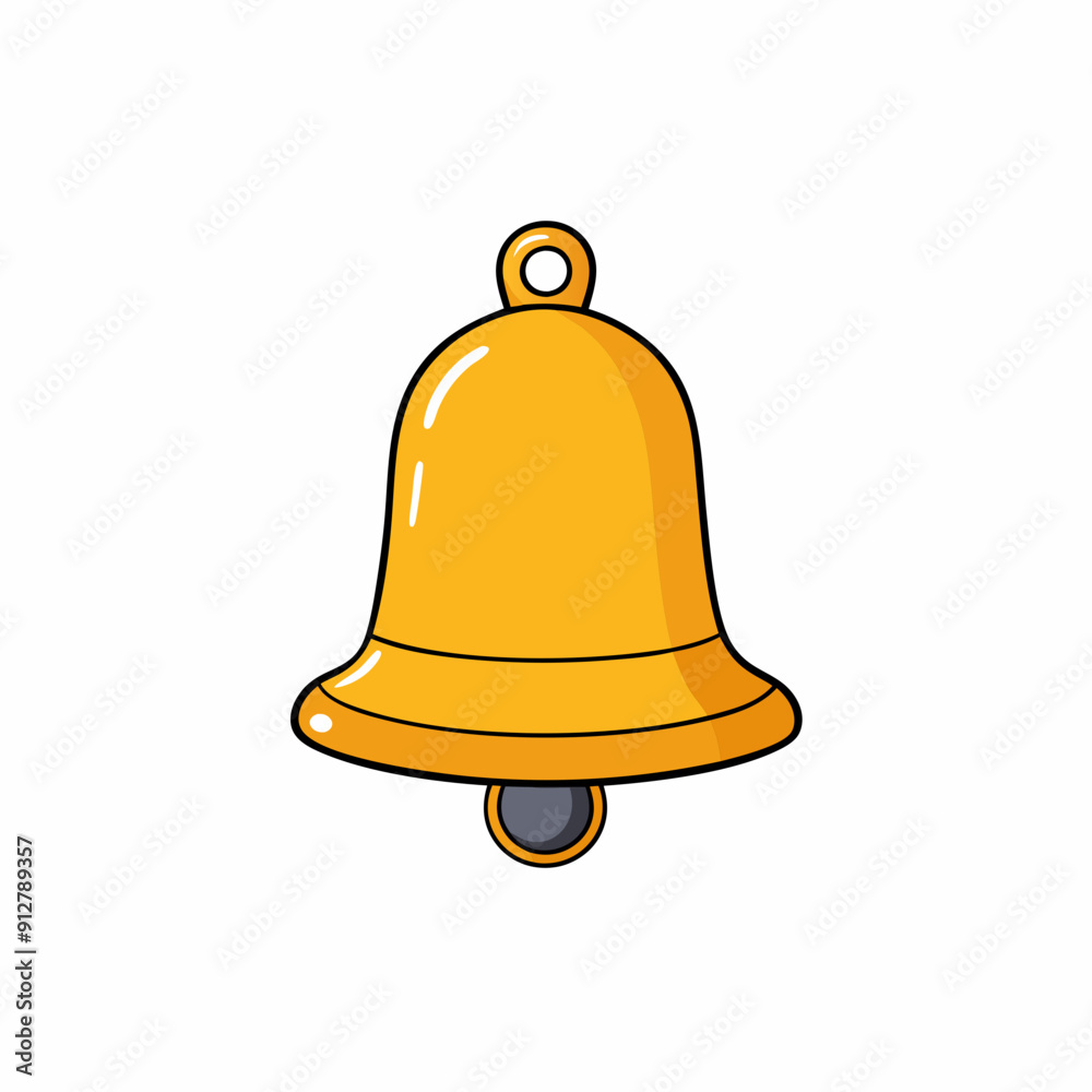 Christmas bell isolated on white, christmas bell vector illustration, christmas vector art, bell silhouette, bell vector icon, eps