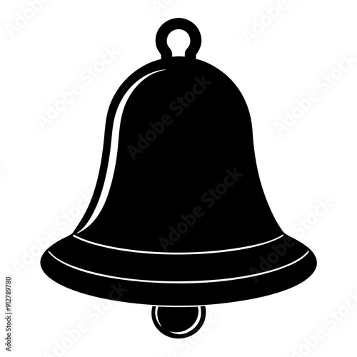 Christmas bell isolated on white, christmas bell vector illustration, christmas vector art, bell silhouette, bell vector icon, eps