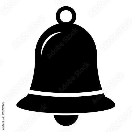 Christmas bell isolated on white, christmas bell vector illustration, christmas vector art, bell silhouette, bell vector icon, eps