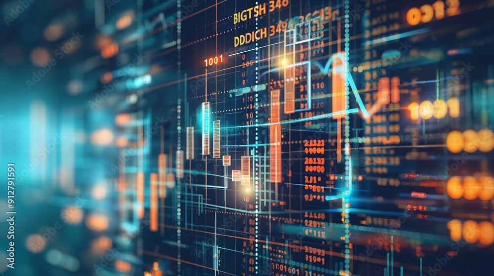 Fototapeta premium Big data analytics, extracting insights, abstract
