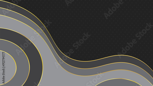 Black luxury background with golden line elements black and golden background