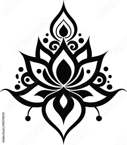 Henna Designs illustration black and white