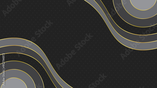 Black luxury background with golden line elements black and golden background