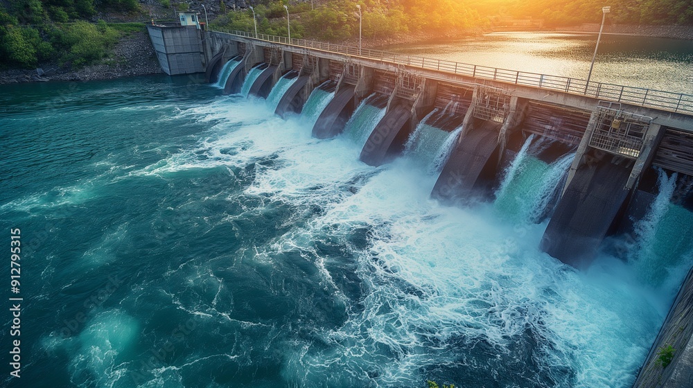 hydroelectric dam with giant turbines generating clean energy hydroelectric dam with giant turbines generating clean energy