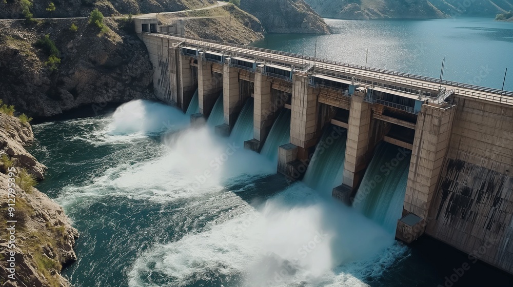 hydroelectric dam with giant turbines generating clean energy hydroelectric dam with giant turbines generating clean energy