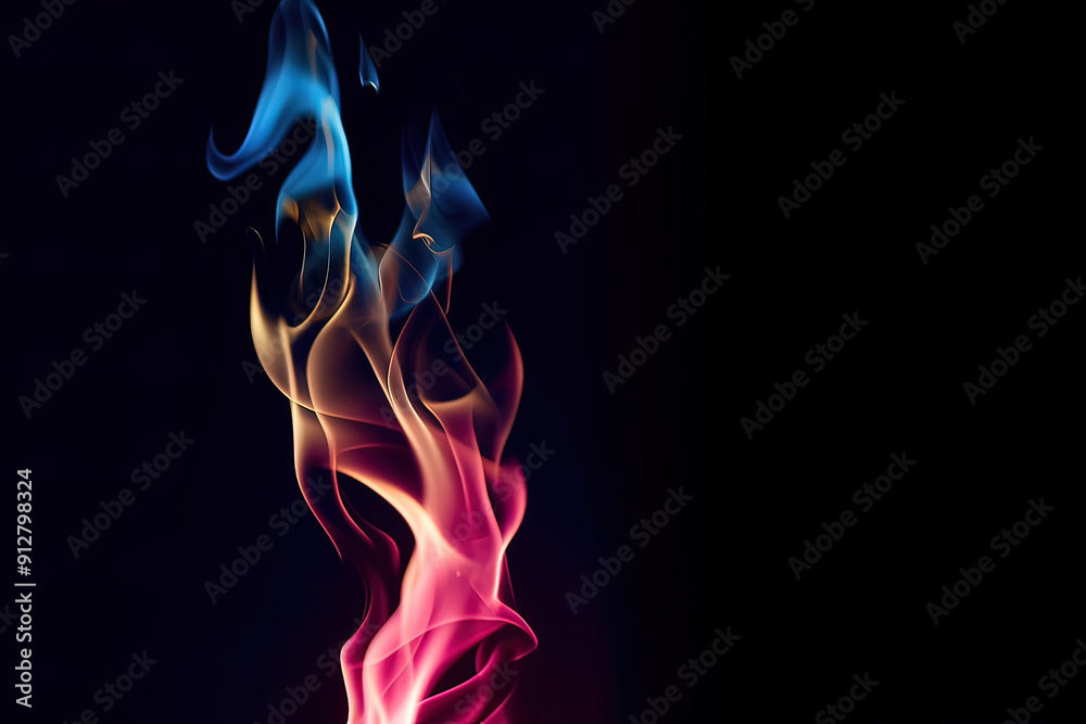 Abstract Blue Flame on Black. Abstract Blue Flame on Black.